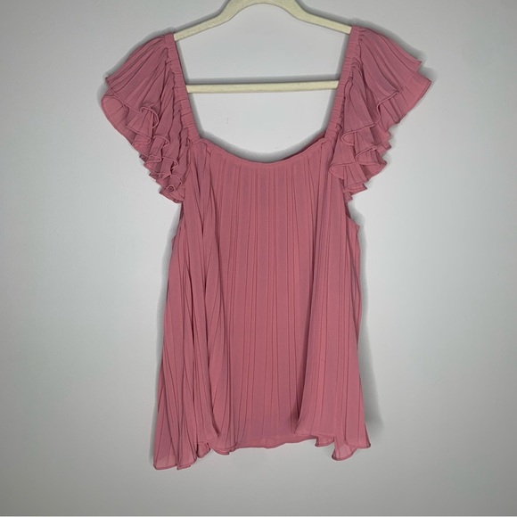 Naked‎ Zebra Pink ruffle sleeve blouse size LARGE - Picture 2 of 6